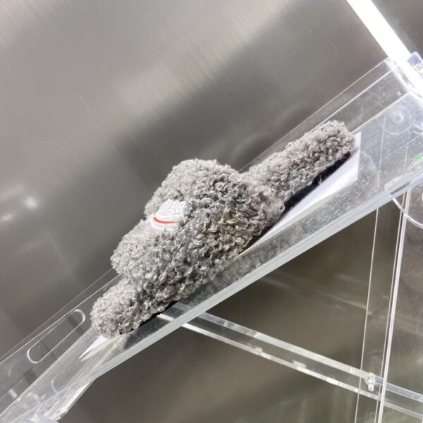 Balenciaga Furry Slide Sandal Grey For Women