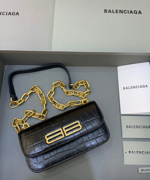 Balenciaga Gossip Small On Chain Shoulder Bag Black, For Women, Women's Bags 7.4in/19cm