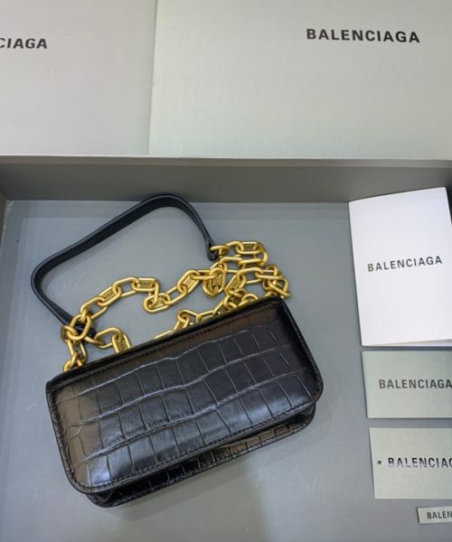 Balenciaga Gossip Small On Chain Shoulder Bag Black, For Women, Women's Bags 7.4in/19cm