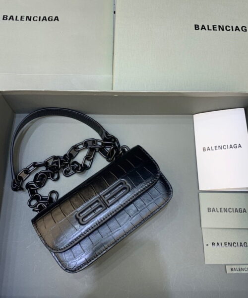 Balenciaga Gossip Small On Chain Shoulder Bag Black, For Women, Women's Bags 7.4in/19cm