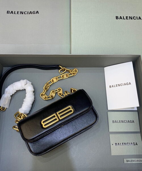Balenciaga Gossip Small On Chain Shoulder Bag Black, For Women, Women's Bags 7.4in/19cm