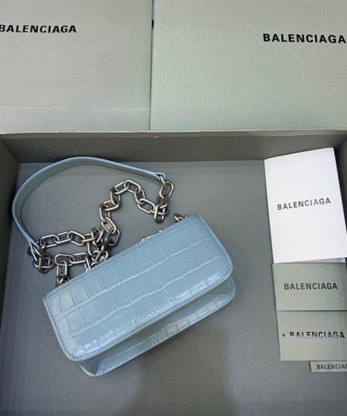 Balenciaga Gossip Small On Chain Shoulder Bag Blue, For Women, Women's Bags 7.4in/19cm