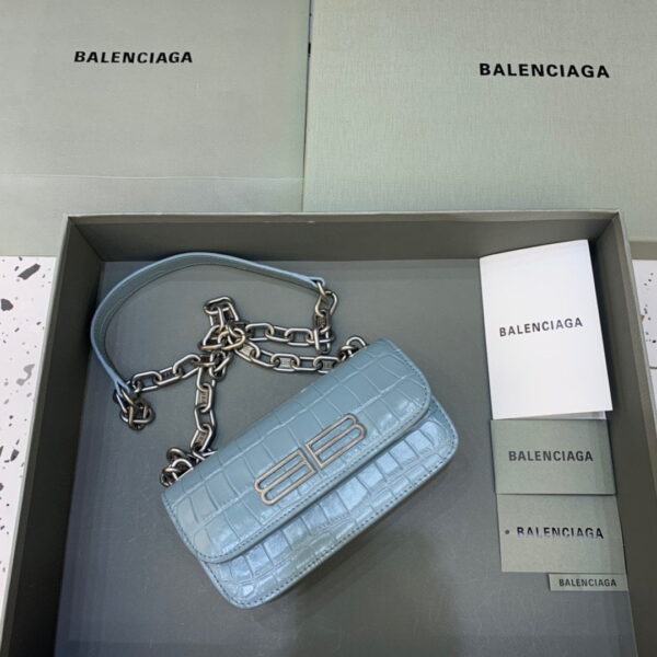 Balenciaga Gossip Small On Chain Shoulder Bag Blue, For Women, Women's Bags 7.4in/19cm