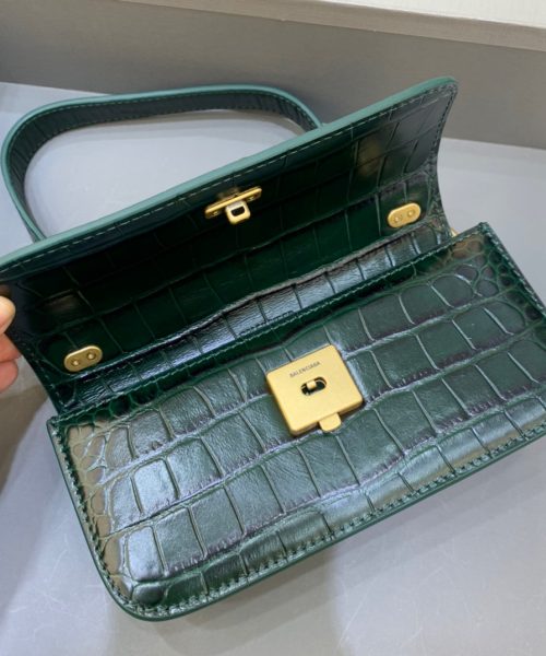 Balenciaga Gossip Small On Chain Shoulder Bag Dark Green, For Women, Women's Bags 7.4in/19cm