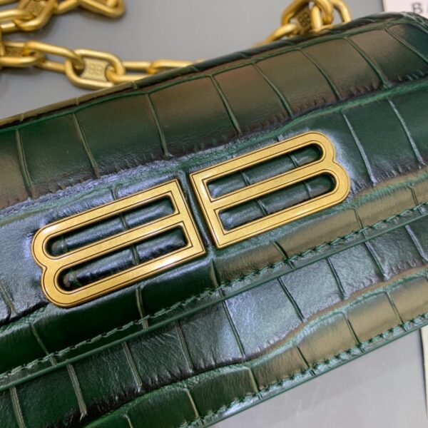 Balenciaga Gossip Small On Chain Shoulder Bag Dark Green, For Women, Women's Bags 7.4in/19cm