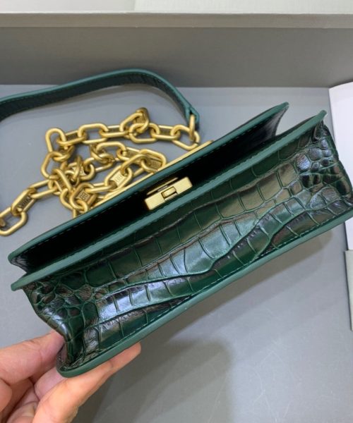 Balenciaga Gossip Small On Chain Shoulder Bag Dark Green, For Women, Women's Bags 7.4in/19cm