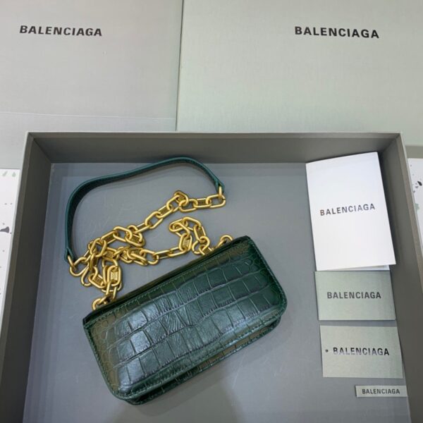 Balenciaga Gossip Small On Chain Shoulder Bag Dark Green, For Women, Women's Bags 7.4in/19cm