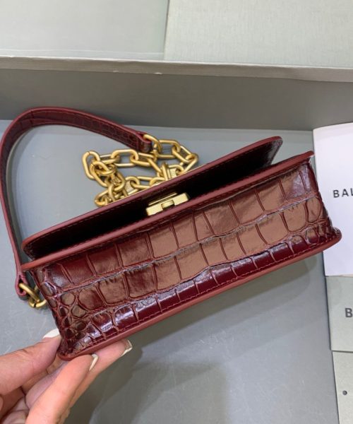 Balenciaga Gossip Small On Chain Shoulder Bag Dark Red, For Women, Women's Bags 7.4in/19cm