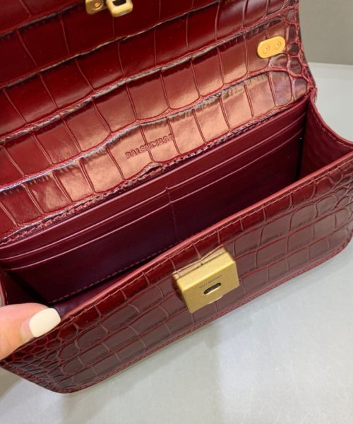 Balenciaga Gossip Small On Chain Shoulder Bag Dark Red, For Women, Women's Bags 7.4in/19cm