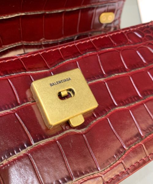 Balenciaga Gossip Small On Chain Shoulder Bag Dark Red, For Women, Women's Bags 7.4in/19cm