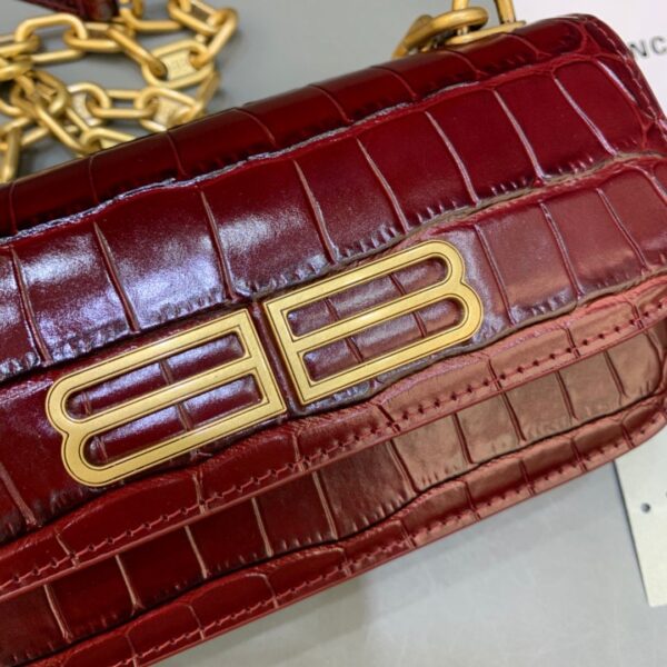 Balenciaga Gossip Small On Chain Shoulder Bag Dark Red, For Women, Women's Bags 7.4in/19cm