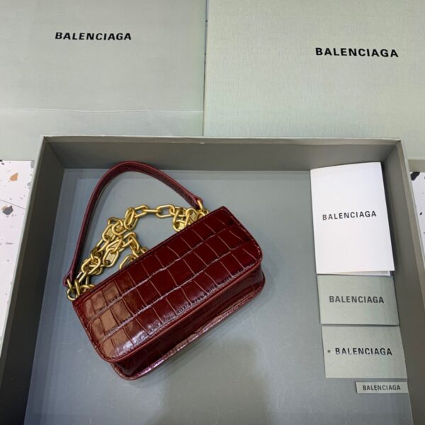Balenciaga Gossip Small On Chain Shoulder Bag Dark Red, For Women, Women's Bags 7.4in/19cm