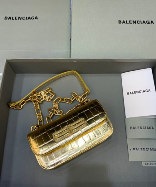 Balenciaga Gossip Small On Chain Shoulder Bag Gold, For Women, Women's Bags 7.4in/19cm