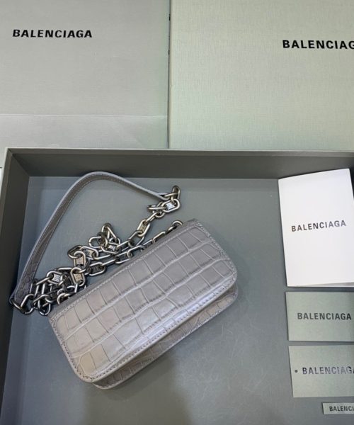Balenciaga Gossip Small On Chain Shoulder Bag Gray, For Women, Women's Bags 7.4in/19cm
