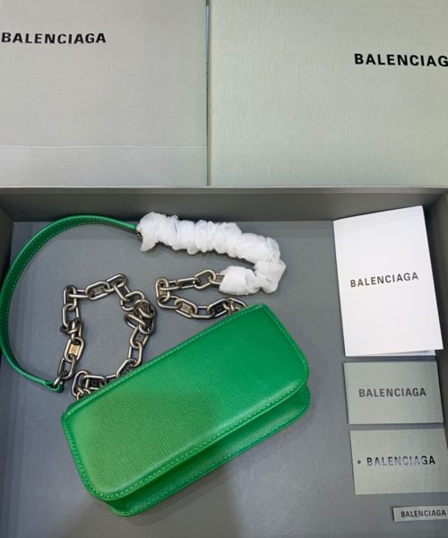 Balenciaga Gossip Small On Chain Shoulder Bag Green, For Women, Women's Bags 7.4in/19cm
