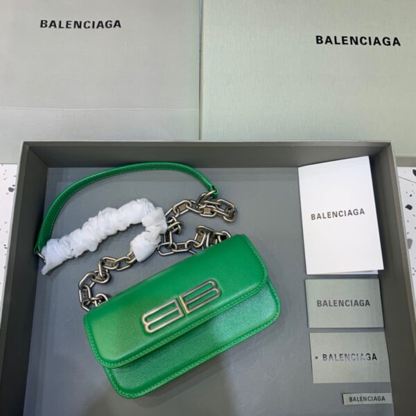 Balenciaga Gossip Small On Chain Shoulder Bag Green, For Women, Women's Bags 7.4in/19cm