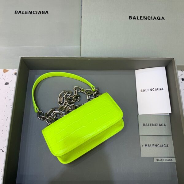 Balenciaga Gossip Small On Chain Shoulder Bag Green Neon, For Women, Women's Bags 7.4in/19cm