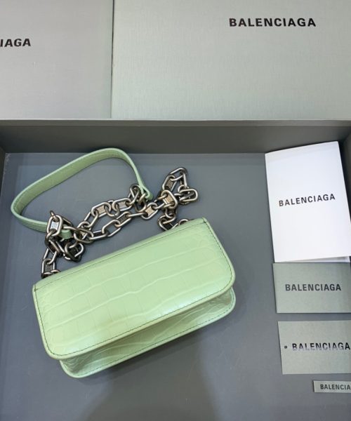Balenciaga Gossip Small On Chain Shoulder Bag Light Green, For Women, Women's Bags 7.4in/19cm
