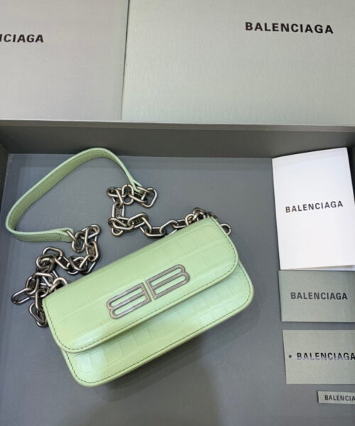 Balenciaga Gossip Small On Chain Shoulder Bag Light Green, For Women, Women's Bags 7.4in/19cm