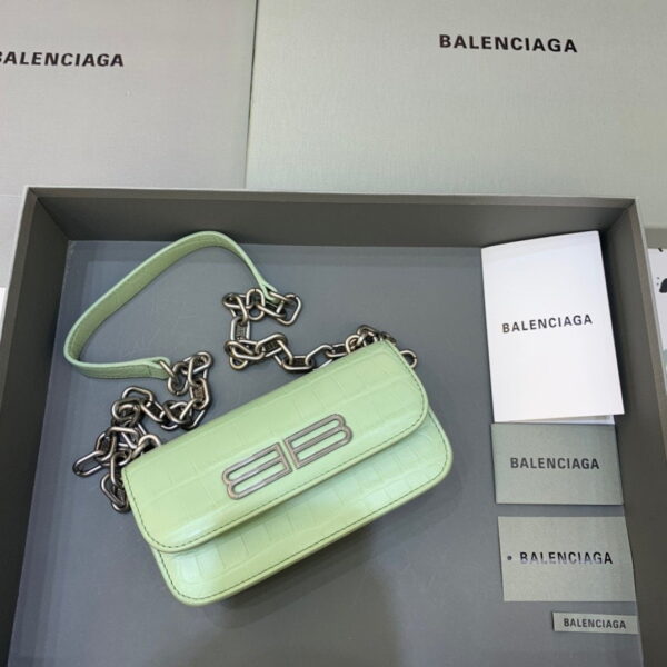 Balenciaga Gossip Small On Chain Shoulder Bag Light Green, For Women, Women's Bags 7.4in/19cm