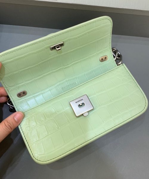 Balenciaga Gossip Small On Chain Shoulder Bag Light Green, For Women, Women's Bags 7.4in/19cm
