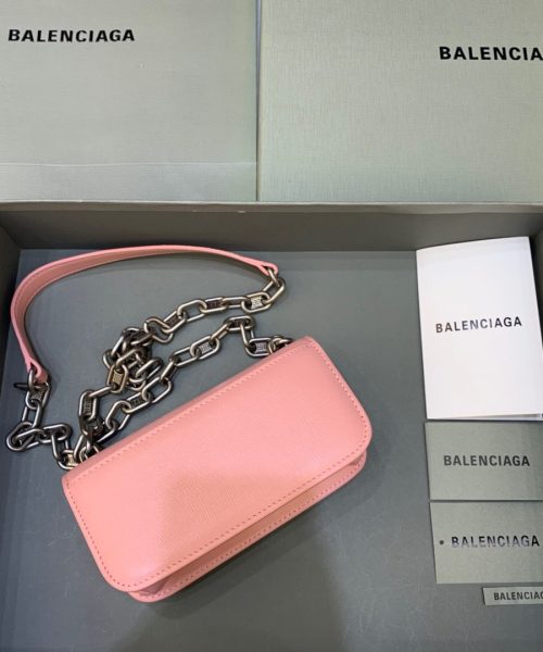 Balenciaga Gossip Small On Chain Shoulder Bag Light Pink, For Women, Women's Bags 7.4in/19cm