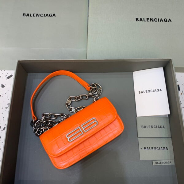 Balenciaga Gossip Small On Chain Shoulder Bag Orange, For Women, Women's Bags 7.4in/19cm