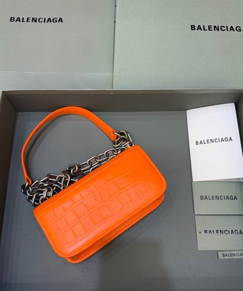 Balenciaga Gossip Small On Chain Shoulder Bag Orange, For Women, Women's Bags 7.4in/19cm
