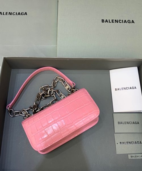 Balenciaga Gossip Small On Chain Shoulder Bag Pink, For Women, Women's Bags 7.4in/19cm