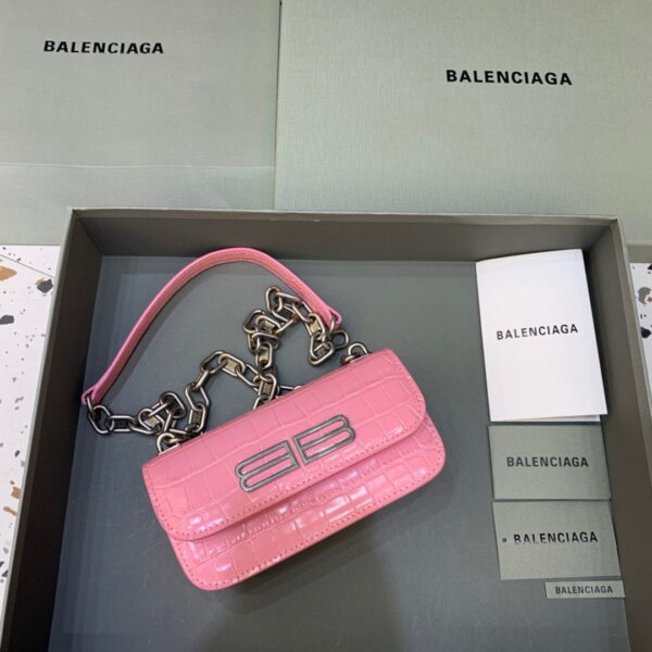 Balenciaga Gossip Small On Chain Shoulder Bag Pink, For Women, Women's Bags 7.4in/19cm