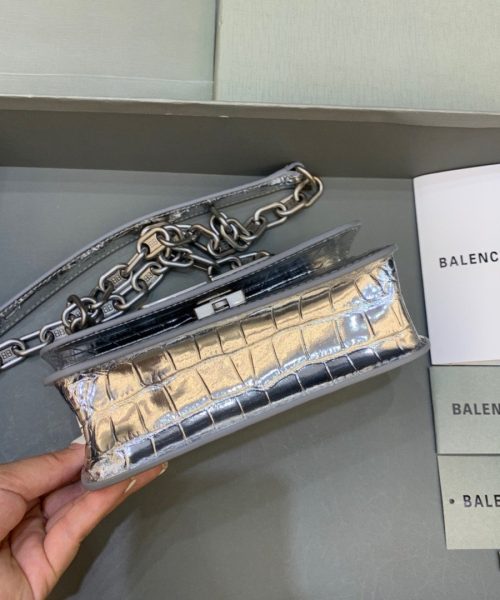 Balenciaga Gossip Small On Chain Shoulder Bag Sliver, For Women, Women's Bags 7.4in/19cm