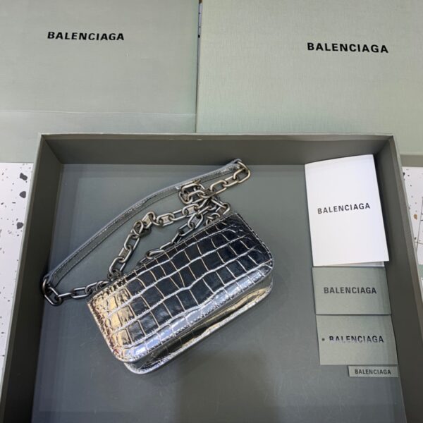 Balenciaga Gossip Small On Chain Shoulder Bag Sliver, For Women, Women's Bags 7.4in/19cm