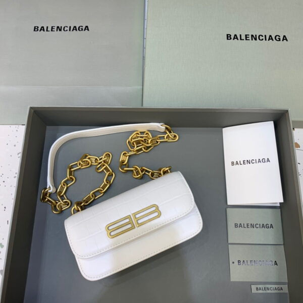 Balenciaga Gossip Small On Chain Shoulder Bag White, For Women, Women's Bags 7.4in/19cm