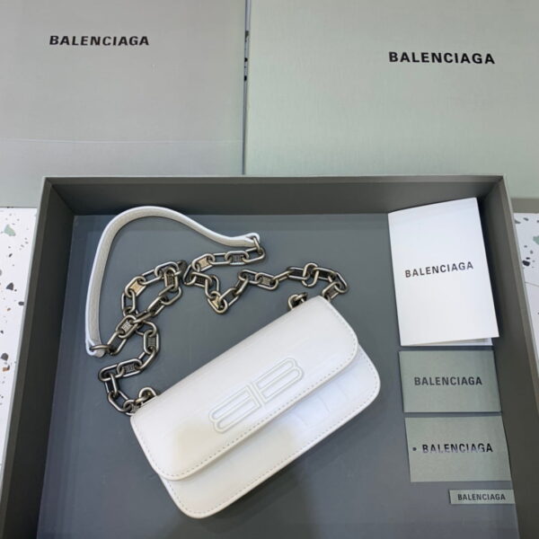 Balenciaga Gossip Small On Chain Shoulder Bag White, For Women, Women's Bags 7.4in/19cm