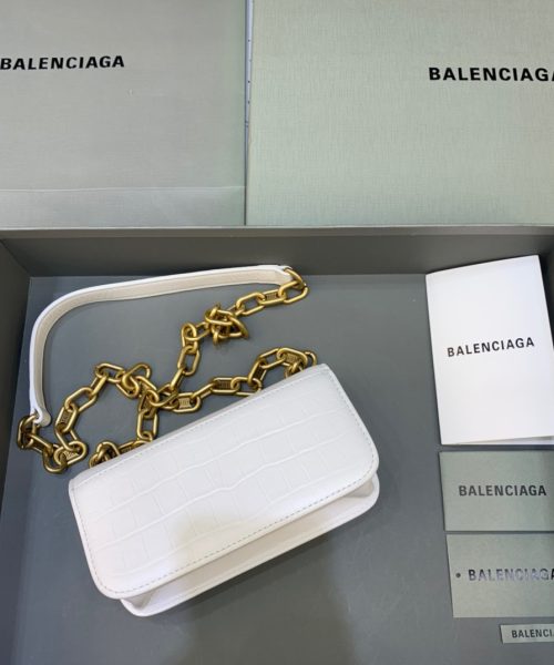 Balenciaga Gossip Small On Chain Shoulder Bag White, For Women, Women's Bags 7.4in/19cm
