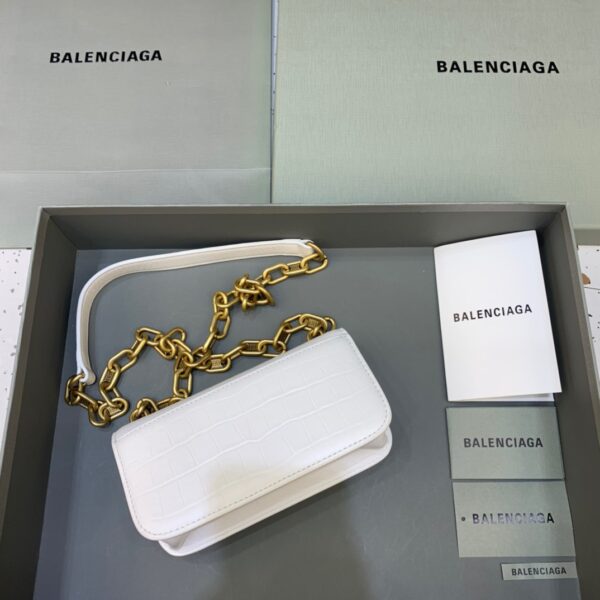 Balenciaga Gossip Small On Chain Shoulder Bag White, For Women, Women's Bags 7.4in/19cm