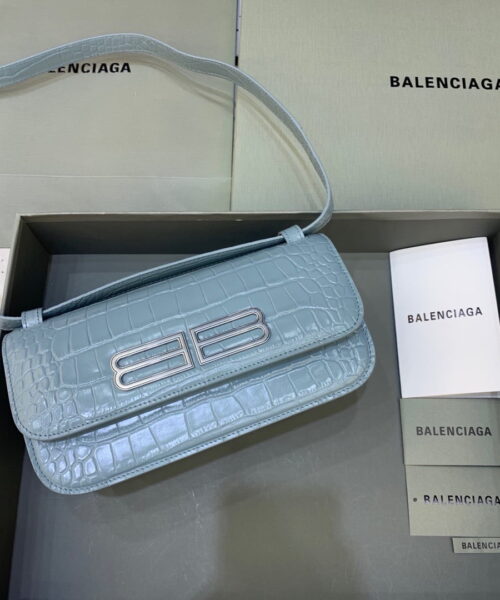 Balenciaga Gossip Small Shoulder Bag Blue, For Women, Women's Bags 9.1in/23cm