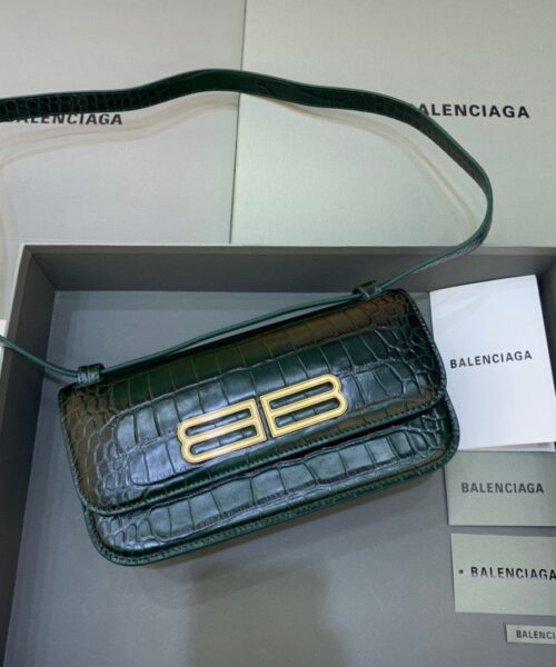 Balenciaga Gossip Small Shoulder Bag Dark Green, For Women, Women's Bags 9.1in/23cm