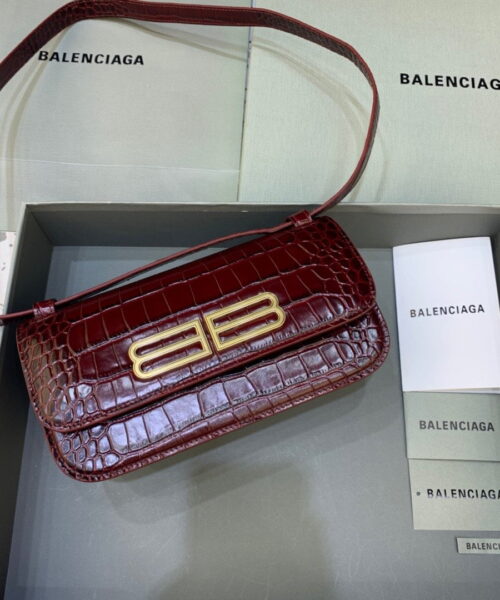 Balenciaga Gossip Small Shoulder Bag Dark Red, For Women, Women's Bags 9.1in/23cm