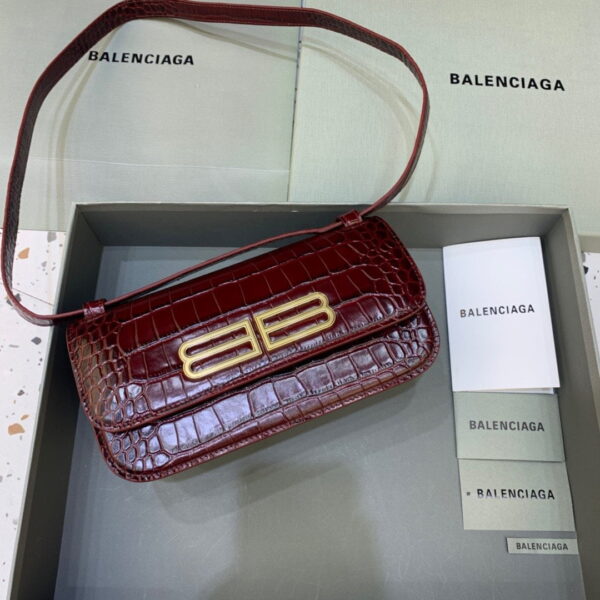 Balenciaga Gossip Small Shoulder Bag Dark Red, For Women, Women's Bags 9.1in/23cm