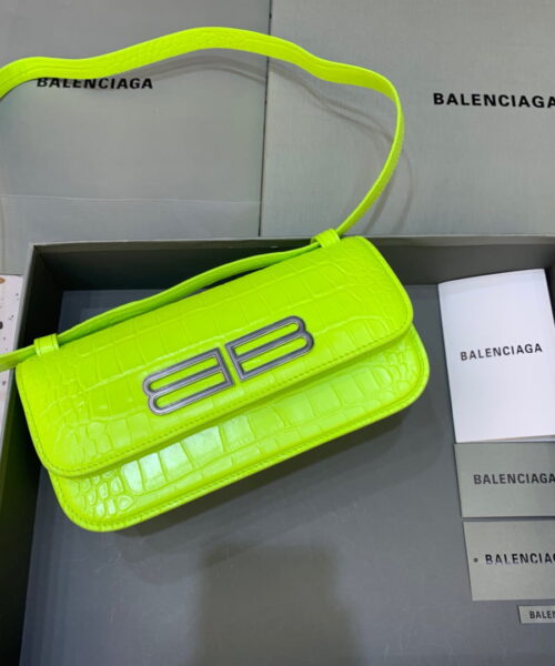Balenciaga Gossip Small Shoulder Bag Green Neon, For Women, Women's Bags 9.1in/23cm