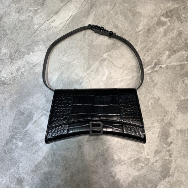 Balenciaga Hourglass Handbag In Black, For Women, Women's Bags 9.8in/25cm