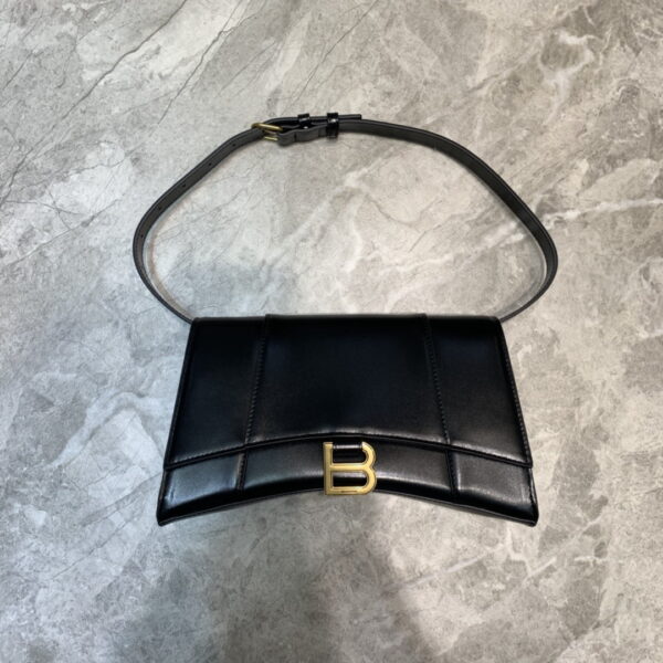 Balenciaga Hourglass Handbag In Black, For Women, Women's Bags 9.8in/25cm