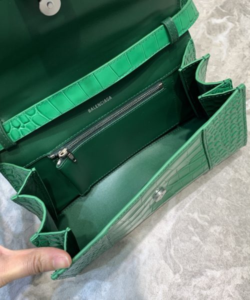 Balenciaga Hourglass Handbag In Green, For Women, Women's Bags 9.8in/25cm