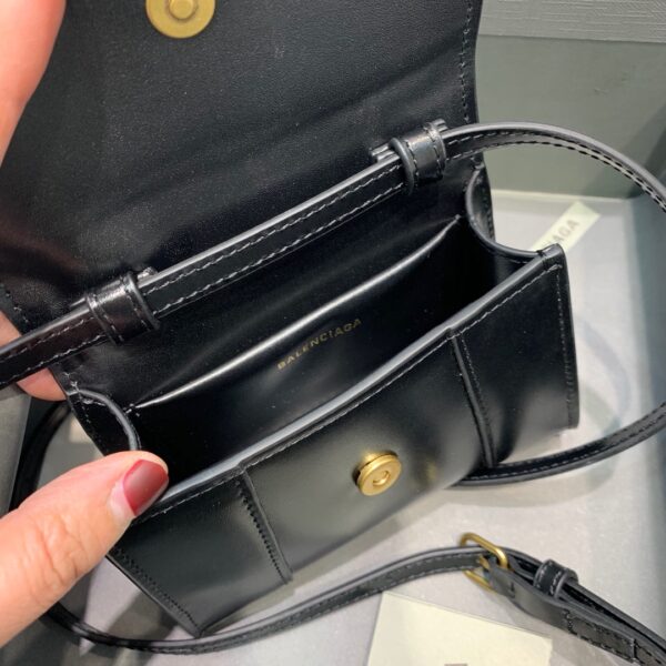 Balenciaga Hourglass Mini Handbag In Black, For Women, Women's Bags 4.7in/12cm