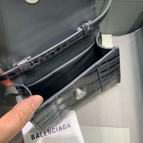 Balenciaga Hourglass Mini Handbag In Black, For Women, Women's Bags 4.7in/12cm
