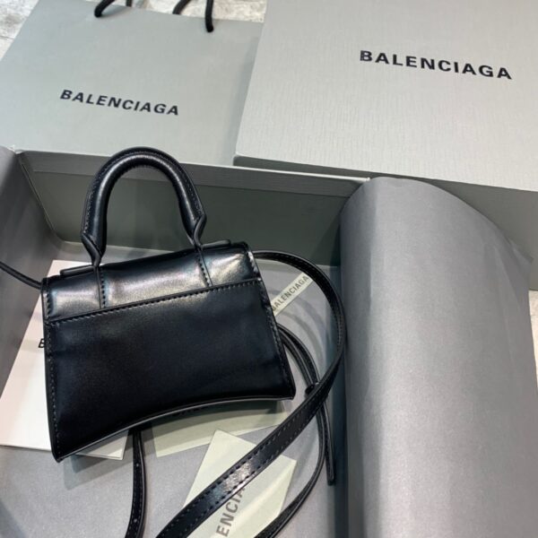 Balenciaga Hourglass Mini Handbag In Black, For Women, Women's Bags 4.7in/12cm