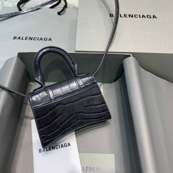 Balenciaga Hourglass Mini Handbag In Black, For Women, Women's Bags 4.7in/12cm