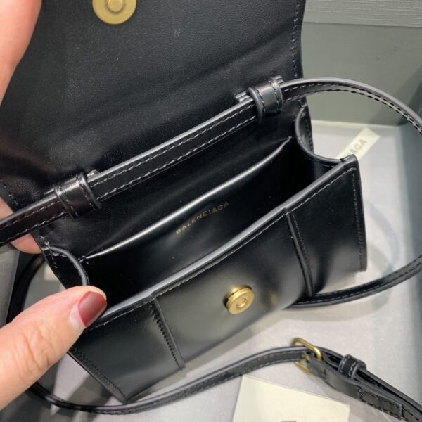 Balenciaga Hourglass Mini Handbag In Black, For Women, Women's Bags 4.7in/12cm