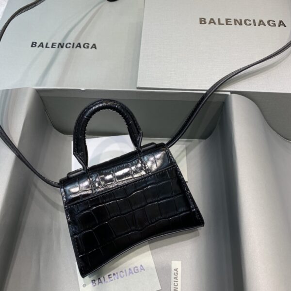 Balenciaga Hourglass Mini Handbag In Black, For Women, Women's Bags 4.7in/12cm